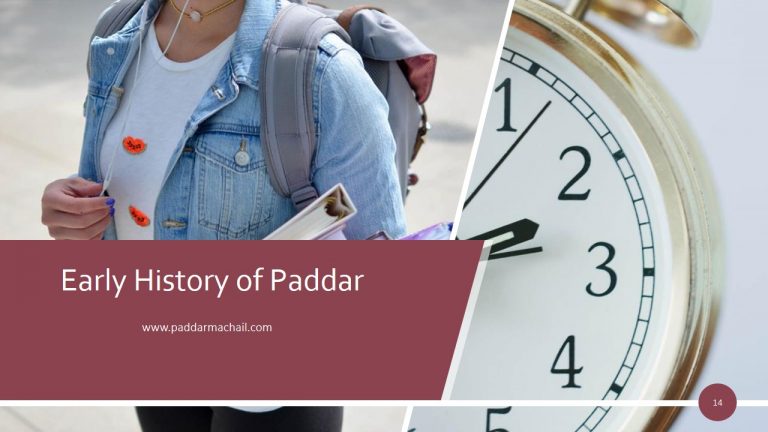 Early History of Paddar